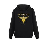 Mutter Bon X Jovi Gold Black Men's Hoodie Black Sweatshirt 3XL