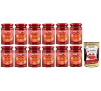 Mutti Sugo Con Pomodoro Datterino - Salsa con tomate y aceite de oliva virgen extra, salsa italiana de tomate 280 g + lata italiana gourmet Polpa di Pomodoro de 400 g