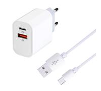 MUTTO Cargador Samsung USB C, Enchufe Cargador Múltiple USB C y USB + Cable tipo C para Samsung S23/S22/S21/S20 FE Plus Ultra /S10/S9/S8/S7/A40/A41/A42/A50S/A51/A52S/A53, Tablets y todos los gadgets