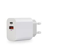 MUTTO Cargador USB C, Cargador Doble USB C y USB, Enchufe Conector de Pared Tipo C y A, Cabezal Adaptador de Corriente Compatible con Todos los Móviles, Tablets y Gadgets