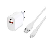 MUTTO Cargador USB C con Cable para iPhone 14/14 Plus/14 Pro/14 Max/13 12 11 XR XS SE X 8 7 6, iPad, AirPod - Enchufe y Adaptador Múltiple de Pared