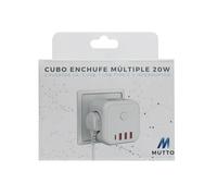 MUTTO Cubo enchufes con USB Carga Rápida PD 20W, 7 en 1 Ladrón enchufes con USB y USBC, Ladrón Cubo Enchufe Múltiple Pared con 3 Tomas CA 2530W e Interruptor, Comodidad para Habitación, Oficina y Casa