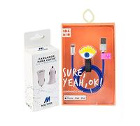 MUTTO Pack Cargador Coche USB, [Puerto Dual QC3.0] 5V / 2A + Cable Datos USB- Lightning Oh Yeah