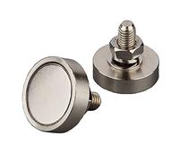 MUTUACTOR - 2 imanes, redondos, de neodimio superpotente, con tornillo roscado M8 y fuerza magnética vertical de 45 kg