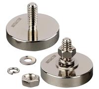 MUTUACTOR 4 imanes redondos superpotentes con pernos roscados macho de 1/4 a 20 pulgadas, fuerza de tracción vertical de 42 kg, imán de neodimio no destructivo para cámara de iluminación y soporte de