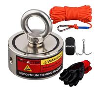 MUTUACTOR Combinado con potentes imanes de pesca con una fuerza de tracción de 320 kg, un imán de recuperación de neodimio N52 con una cuerda duradera de 20 m, para pesca y recuperación magnética