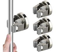 MUTUACTOR Crochet magnético robusto, porte - balai magnético fort support mural, sans perçage porte - balai mobile pour rangement et gestion des outils de lavage de cuisine de garage (pack de 4)