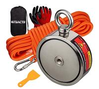 MUTUACTOR doble lados combinado 1000 kg vertical magnético neodimio Fuerza Pesca Imán con pernos de ojo,Encuentra el poder del tesoro en el río