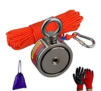 MUTUACTOR Fuertes imanes de pesca combinados con fuerza de tracción de 240kg,de recuperación de N52 imanes de neodimio con cuerda duradera de 20m,potentes imanes para pesca y recuperación magnética