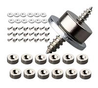 MUTUACTOR - Imanes de neodimio (12 unidades, 3 kg, fuerza de 12 x 5 mm, con agujero y cápsula, imán en maceta avellanada con tornillos y 12 cojines de acero