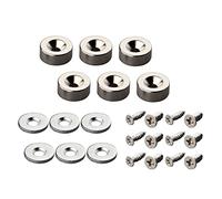 MUTUACTOR Imanes de neodimio, 6 piezas, 3 kg de fuerza, 12 x 5 mm con agujero y cápsula, imán en copa fresada con tornillos y 6 cojines de acero