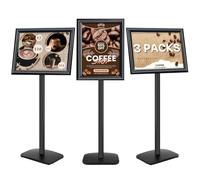 Mutualsign Lote de 3 Expositores A3 Soporte de Panel Resistente con Base Estable, Soporte de Cartel de Pie para Menú/Avisos/Exposición, Soporte de Panel de Bienvenida Exterior, Negro