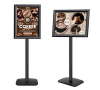 Mutualsign Soporte de exhibición A3 resistente con base estable, pie de muro para menús/avisos/exhibiciones, soporte exterior para letreros de bienvenida, color negro