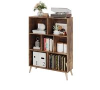 MUTUN Estantería para libros con 7 compartimentos, separador de espacios, estantería con cubos, color blanco, estantería para archivos, estantería escalonada, estantería, estantería para niños, color