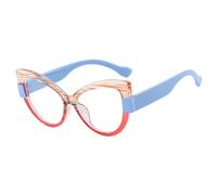 MUTYNE Gafas con montura de ojo de gato y bisagras de metal mejoradas (rojo té)