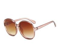 MUTYNE Gafas de sol clásicas redondas con montura grande para hombre y mujer, ideales para deportes al aire libre, viajes de verano, UV400 (color té).