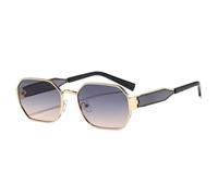 MUTYNE Gafas de sol con montura metálica poligonal para mujer, estilo retro, sencillas, con personalidad, a la moda, con protección UV400 (negro degradado).