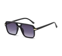 MUTYNE Gafas de sol cuadradas de doble haz para mujer y hombre, lentes de moda, UV400 (gris degradado)