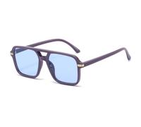 MUTYNE Gafas de sol cuadradas de doble haz para mujer y hombre, lentes de moda, UV400 (morado y azul)