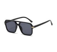 MUTYNE Gafas de sol cuadradas de doble haz para mujer y hombre, lentes de moda, UV400 (negro y gris)