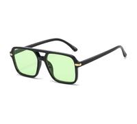 MUTYNE Gafas de sol cuadradas de doble haz para mujer y hombre, lentes de moda, UV400 (negro y verde)