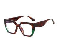 MUTYNE Gafas de sol cuadradas de moda populares para mujer, con remaches retro, para hombre, con diseño de leopardo, UV400 (leopardo verde transparente).