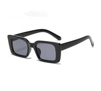 MUTYNE Gafas de sol cuadradas para mujer, gafas de sol rectangulares de lujo, textura esmerilada para mujer, gafas de estilo popular UV400, negro