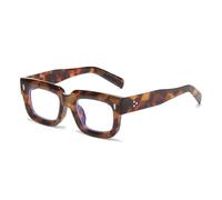 MUTYNE Gafas de sol cuadradas pequeñas de moda para mujer, estilo retro con remaches para hombre, lentes oceánicas transparentes, con protección UV400, estilo punk (leopardo transparente).