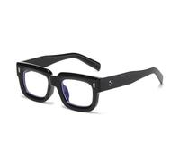 MUTYNE Gafas de sol cuadradas pequeñas de moda para mujer, estilo retro con remaches para hombre, lentes transparentes estilo océano, con protección UV400, estilo punk (negro transparente).