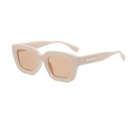 MUTYNE Gafas de sol cuadradas retro para mujeres y hombres, gafas con montura transparente a la moda, gafas para hombre, gafas con remaches UV400, color beige