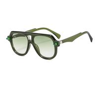 MUTYNE Gafas de sol cuadradas verdes de moda para mujeres y hombres, gafas de sol de doble puente, gafas UV400, verde verde, talla única