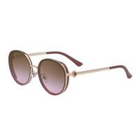 MUTYNE Gafas de sol de moda con montura redonda grande para mujer, de lujo, de metal, estilo punk, para hombre, para viajar en verano, con protección UV400 (dorado, rosa té)