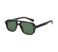 MUTYNE Gafas de sol de moda negras y verdes para mujer, gafas de sol cuadradas de acetato Uv400 para hombre, estilo de verano para mujer, negro leopardo verde, talla única