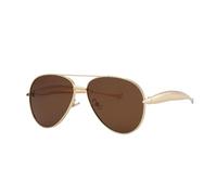 MUTYNE Gafas de sol de montura grande para mujer, patillas metálicas, estilo retro, de alta gama (C6)