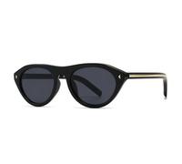 MUTYNE Gafas de sol de ojo de gato color caramelo para mujer, gafas de sol ovaladas a la moda con remaches (negro)