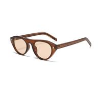 MUTYNE Gafas de sol de ojo de gato color caramelo para mujer, gafas de sol ovaladas a la moda con remaches (transparentes)