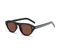 MUTYNE Gafas de sol de ojo de gato color caramelo para mujer, gafas de sol ovaladas a la moda con remaches (té negro)