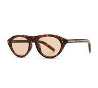 MUTYNE Gafas de sol de ojo de gato color caramelo para mujer, gafas de sol ovaladas a la moda con remaches (leopardo naranja)