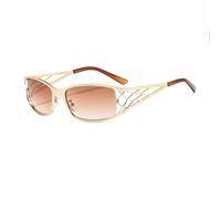 MUTYNE Gafas de sol de protección solar huecas de metal a la moda para hombres y mujeres, personalidad retro, UV400, para vacaciones y ocio (C3LightTea)