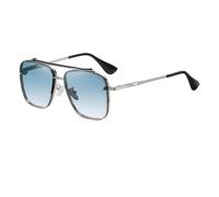 MUTYNE Gafas de sol degradadas para hombre, gafas de sol con montura grande de metal a la moda, azul plateado, talla única