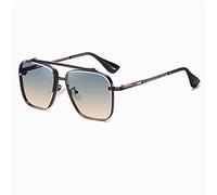 MUTYNE Gafas de sol degradadas para hombre, gafas de sol con montura grande de metal a la moda, gris bronce, naranja, talla única
