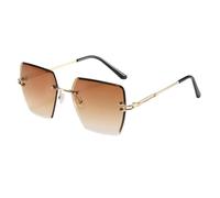 MUTYNE Gafas de sol degradadas sin montura de moda Gafas de sol cuadradas sin marco de lujo para mujer Tonos azules claros, 2, talla única