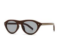 MUTYNE Gafas de sol estilo ojo de gato color caramelo para mujer, de moda, ovaladas, con remaches (café y negro).