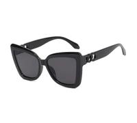 MUTYNE Gafas de sol estilo retro con montura grande y diseño de ojo de gato para mujer, de lujo, para hombre, para conducir al aire libre, viajes, UV400 (negro y gris)