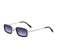 MUTYNE Gafas de sol modernas con montura cuadrada pequeña de metal para mujer, modernas y lujosas para hombre, para conducir al aire libre, UV400 (gris degradado dorado)