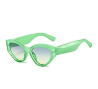 MUTYNE Gafas de sol modernas con montura gruesa y diseño de ojo de gato para mujer, de lujo, para hombre, para exteriores, conducción, viajes, UV400 (verde, azul y verde)