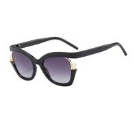 MUTYNE Gafas de sol nacaradas con forma de ojo de gato, gafas de sol cuadradas de lujo para mujer, gafas de sol verdes para mujer, gafas de verano UV400, negro, talla única