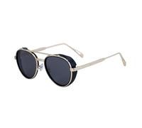 MUTYNE Gafas de sol ovaladas para hombre, patillas metálicas, estilo retro punk, protección UV400 (C2)