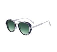 MUTYNE Gafas de sol ovaladas para hombre, patillas metálicas, estilo retro punk, protección UV400 (C5)