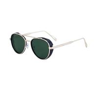 MUTYNE Gafas de sol ovaladas para hombre, patillas metálicas, estilo retro punk, protección UV400 (C6)